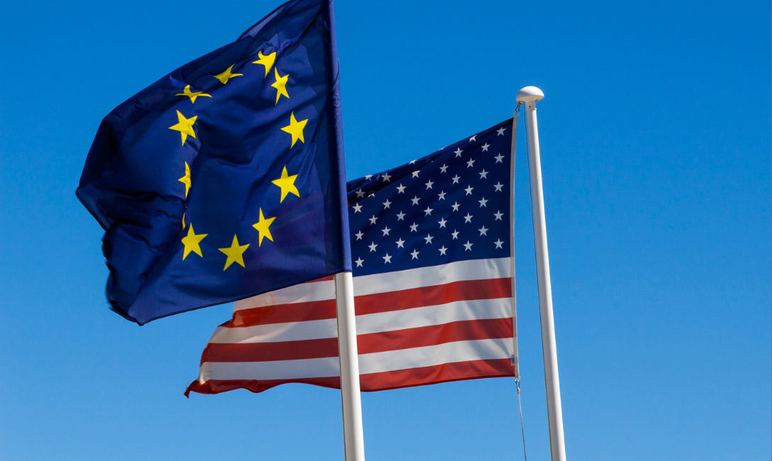 EU and US flags