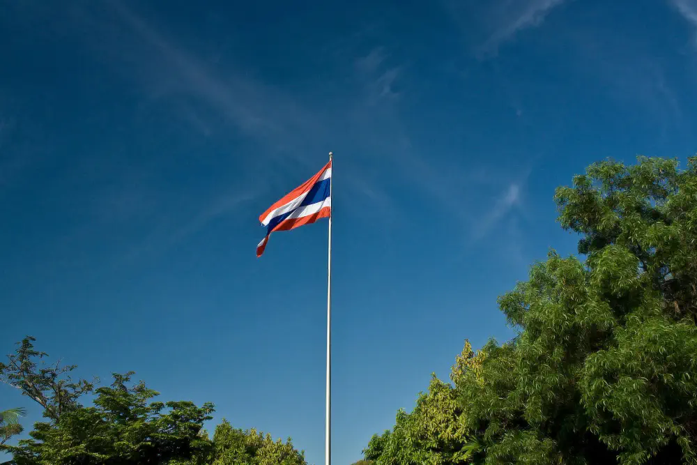 Thai flag in blue sky